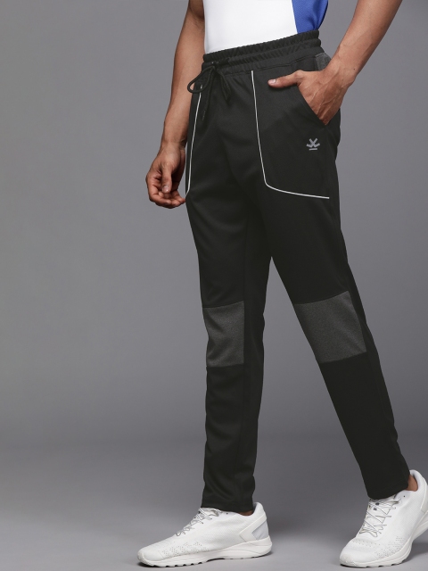 

WROGN ACTIVE Men Black & Grey Regular Fit Solid Track Pants