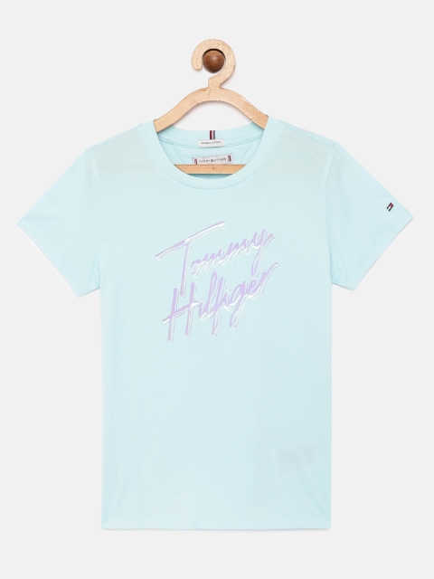 

Tommy Hilfiger Girls Blue Printed Pure Cotton Round Neck T-shirt