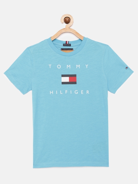 

Tommy Hilfiger Boys Blue Printed Organic Cotton Round Neck T-shirt