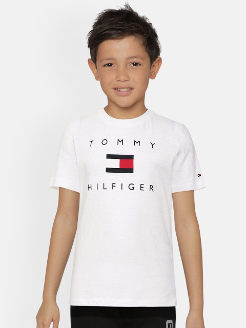 

Tommy Hilfiger Boys White Printed BB LOGO Organic Cotton Sustainable T-shirt