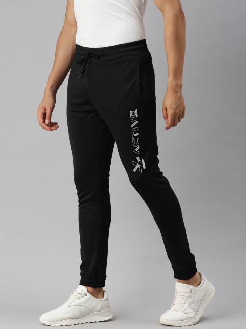 

WROGN ACTIVE Men Black Brand Logo Print Joggers