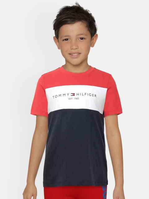 

Tommy Hilfiger Boys Navy Blue Colourblocked BB ESSENTIAL Pure Organic Cotton Sustainable T-shirt