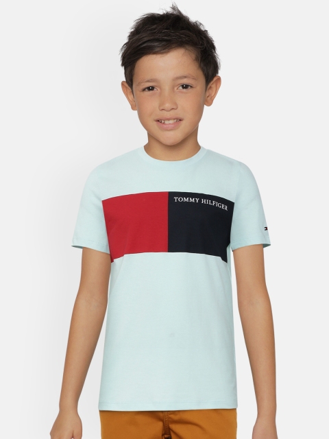 

Tommy Hilfiger Boys Blue Colourblocked Round Neck T-shirt