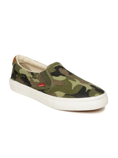 

Levi's Men Olive Green Camouflage Print Loafers