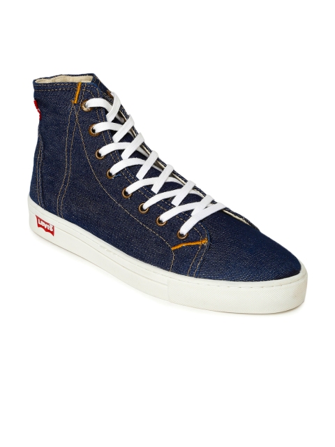 

Levi's Men Blue High-Top Denim Sneakers