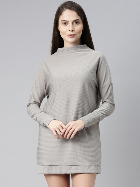

London Rag Women Grey Solid T-shirt Dress