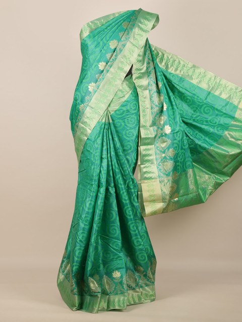 

Pothys Green Pure Silk Woven Design Tussar Saree