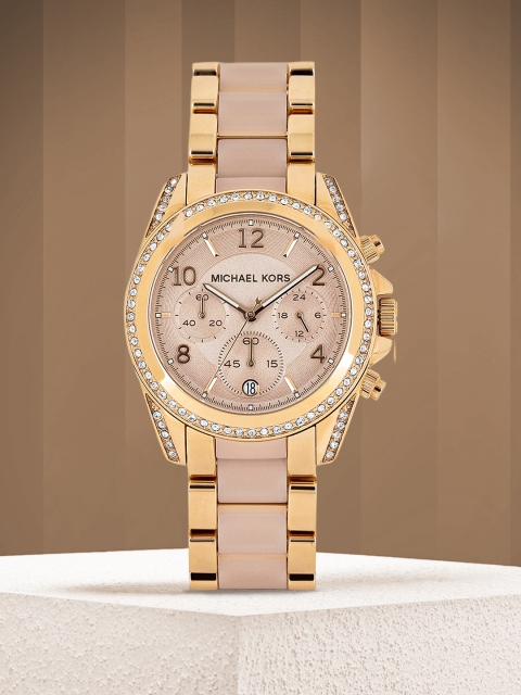 

Michael Kors Women Muted Gold-Toned Dial Chronograph Watch MK5943