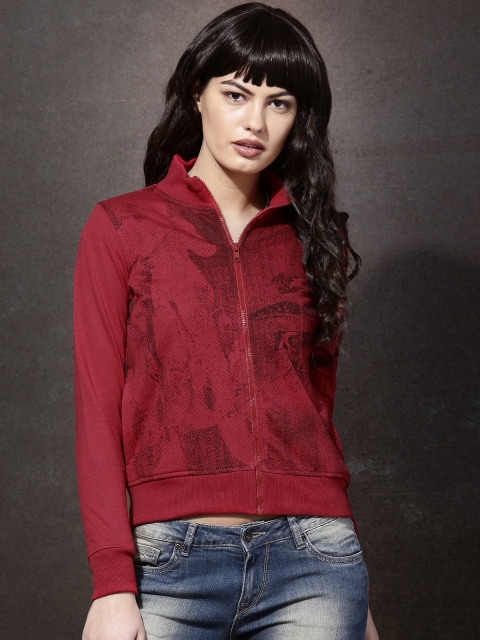 

Roadster Red Printed Sweatshirt