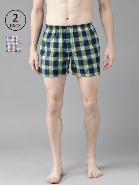 

Roadster Men Pack of 2 Pure Cotton Checked Boxers RDST-BOX-PRE-2PP-028, White