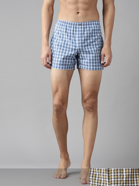 

Roadster Men Pack of 2 Checked Boxers RDST-BOX-PRE-2PP-065, Blue