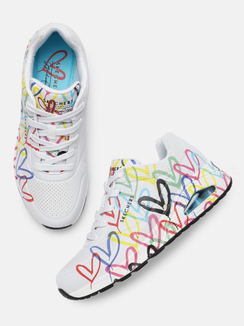 

Skechers Women UNO - SPREAD THE LOVE Printed Sneakers, White