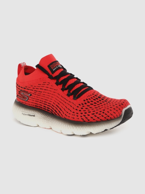 

Skechers Men Red & Black Woven Design Max Road 4 Running Shoes