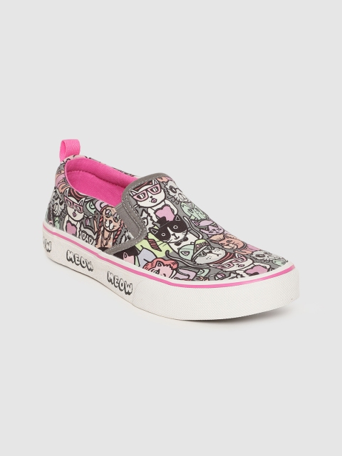 

Skechers Women Grey Printed MARLEY JR Slip-On Sneakers