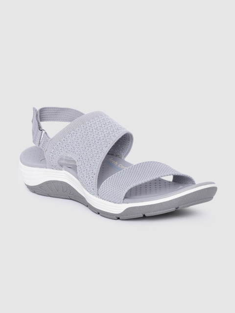 

Skechers Women Grey Woven Design Open Toe Flats