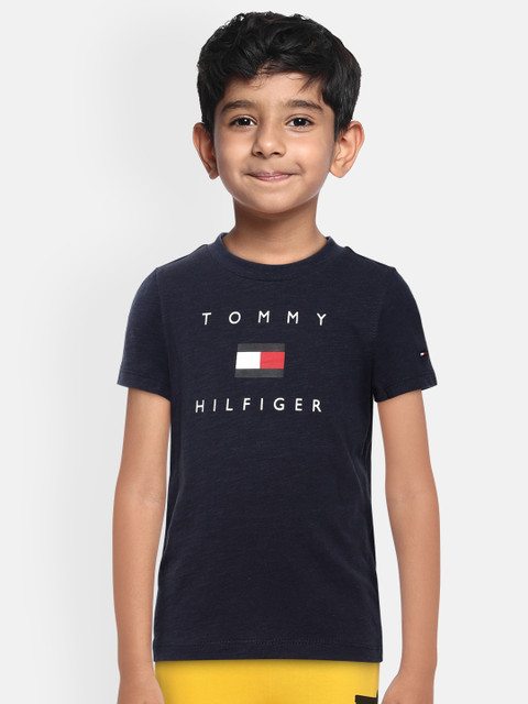 

Tommy Hilfiger Boys Navy Blue Printed Cotton Round Neck T-shirt