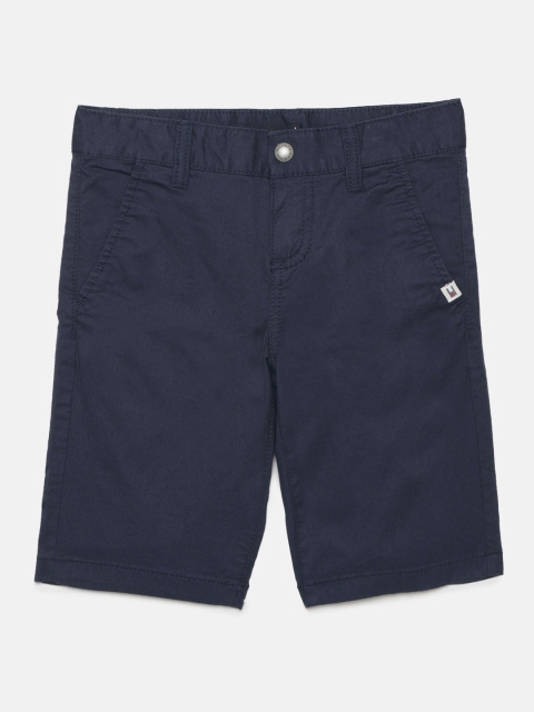 

Tommy Hilfiger Boys Navy Blue Solid Cotton Regular Fit Regular Shorts