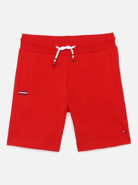 

Tommy Hilfiger Boys Red Solid Regular Fit Shorts