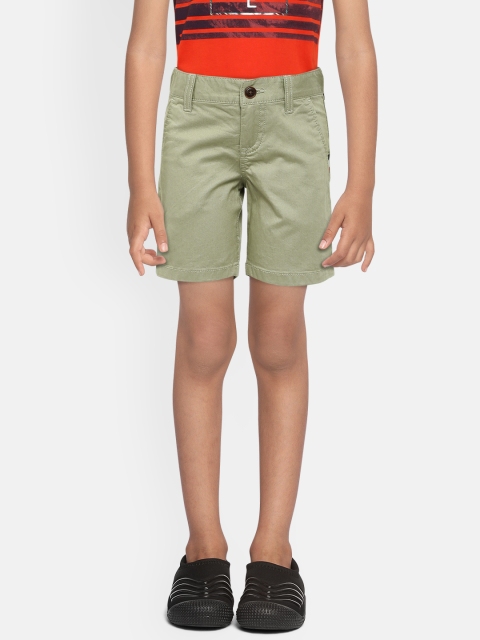 

Tommy Hilfiger Boys Olive Green Solid Regular Fit LB ESSENTIAL Chino Shorts