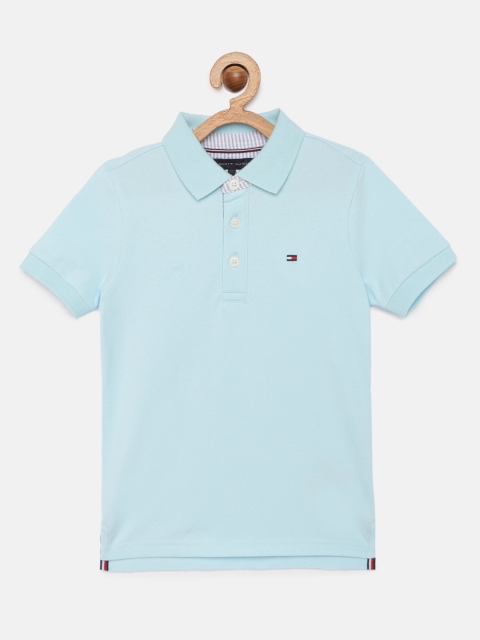 

Tommy Hilfiger Boys Blue Solid LB ITHACA Polo Collar T-shirt