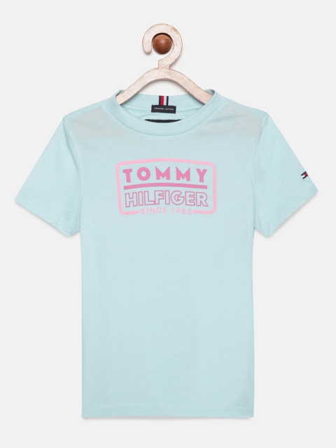 

Tommy Hilfiger Boys Blue Printed Organic Cotton Round Neck T-shirt