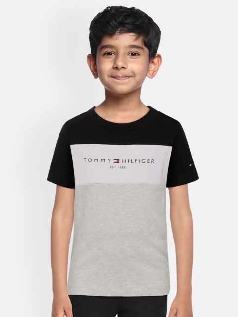 

Tommy Hilfiger Boys Grey Colourblocked Pure Cotton T-shirt