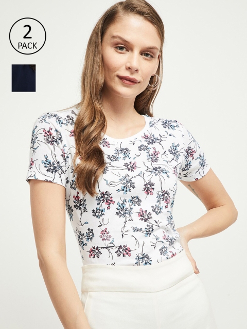 

max Navy Blue & White Set of 2 Regular Top