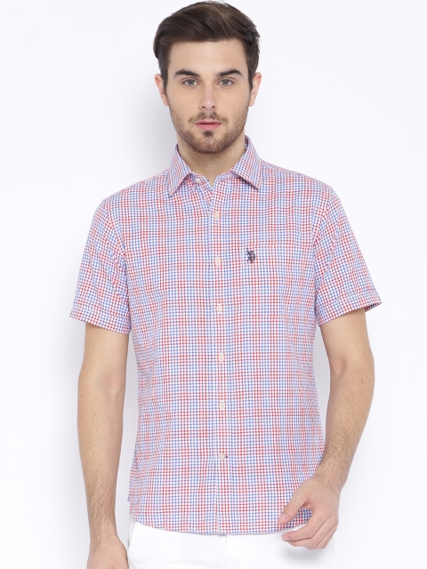 

U.S. Polo Assn Red Checked Tailored Fit Casual Shirt