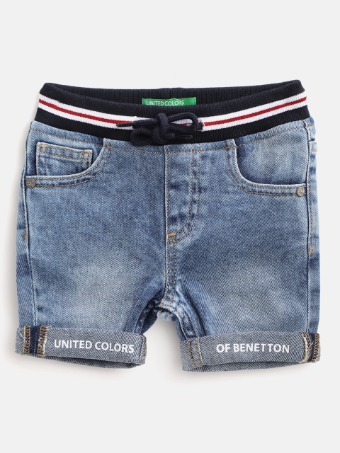 

United Colors of Benetton Boys Blue Washed Regular Fit Denim Shorts