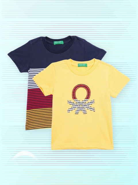 

United Colors of Benetton Boys Pack of 2 Pure Cotton T-shirts, Multi
