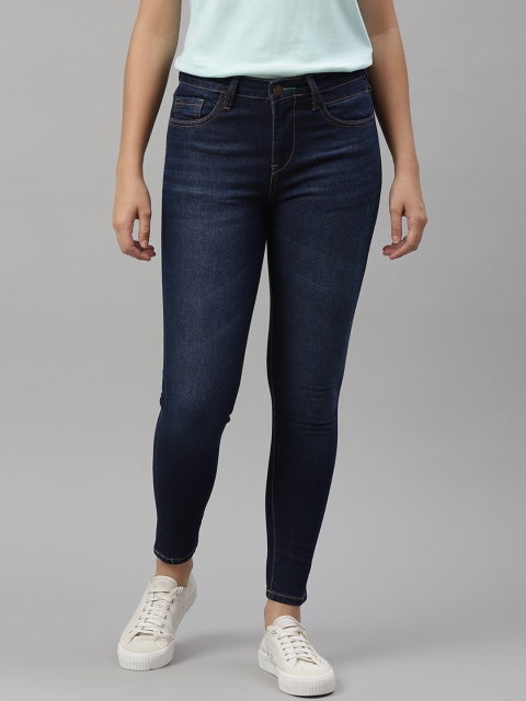 

Mast & Harbour Women Navy Blue Skinny Fit Light Fade Stretchable Jeans