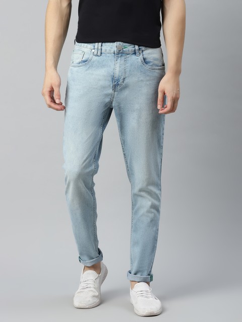 

Mast & Harbour Men Blue Light Fade Stretchable Carrot Fit Jeans