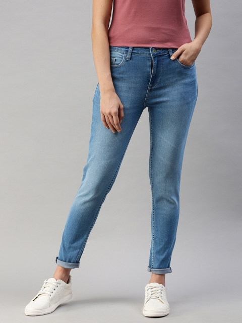 

Mast & Harbour Women Blue Skinny Fit Light Fade Stretchable Jeans