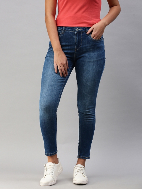 

Mast & Harbour Women Blue Skinny Fit Light Fade Stretchable Jeans