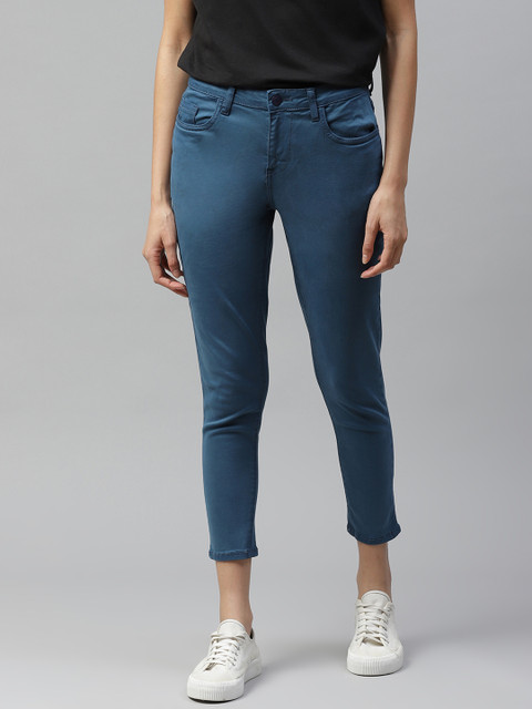 

Mast & Harbour Women Blue Skinny Fit Stretchable Cropped Jeans
