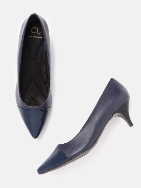 

Carlton London Women Navy Blue Patent Detail Pumps