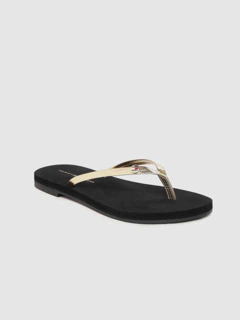 

Tommy Hilfiger Women Gold-Toned Solid Open Toe Flats