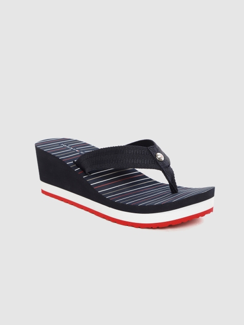 

Tommy Hilfiger Women Navy Woven Design Wedge Heels, Navy blue