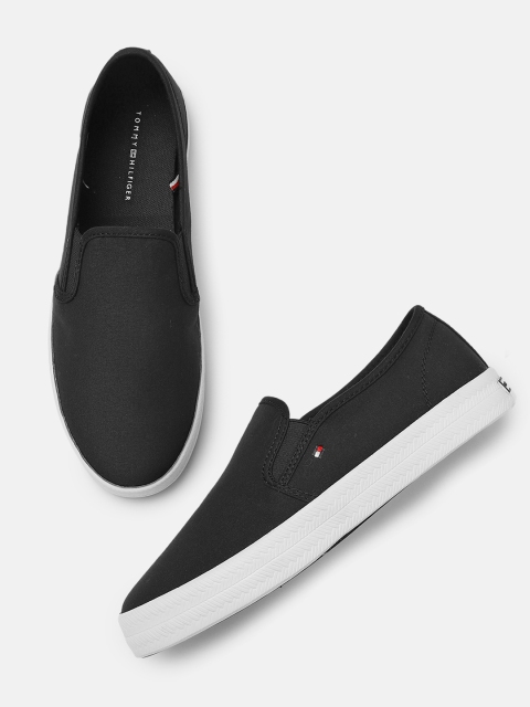 

Tommy Hilfiger Women Solid Slip-on Sneakers, Black