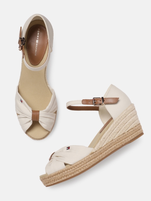 

Tommy Hilfiger Women White Solid Peep Toes