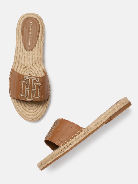 

Tommy Hilfiger Women Brown Woven Design Open Toe Flats