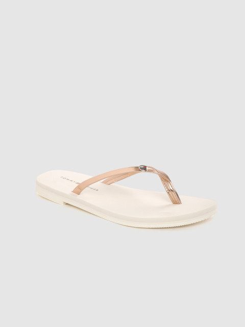 

Tommy Hilfiger Women Rose Gold-Toned Solid Open Toe Flats