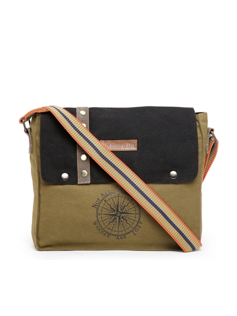 

The House of Tara Khaki Colourblocked Sling Bag