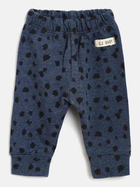 

Gini and Jony Infant Girls Navy Blue & Black Abstract Print Pure Cotton Joggers