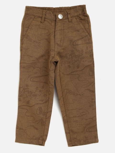 

Gini and Jony Boys Coffee Brown Conversational Print Regular Fit Solid Trousers