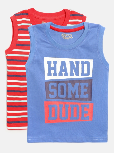 

Eteenz Infant Boys Pack of 2 Pure Cotton Pure Cotton Sleeveless T-shirts, Blue