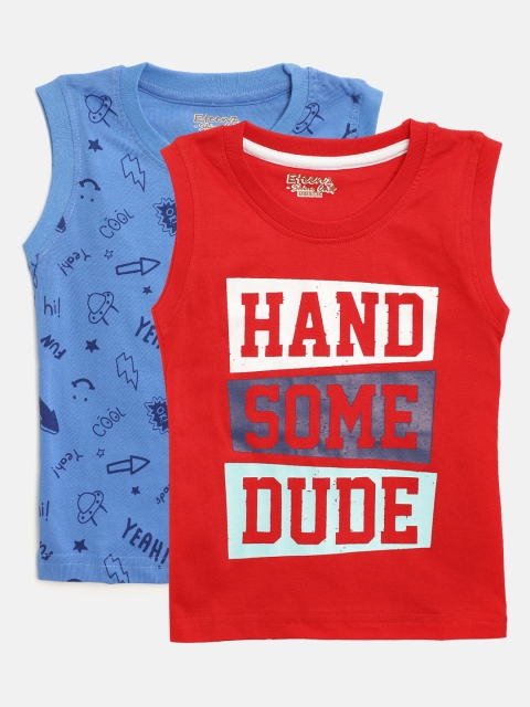 

Eteenz Infant Boys Pack of 2 Pure Cotton Sleeveless T-shirts, Red