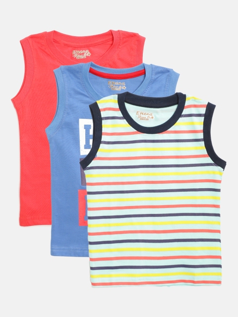

Eteenz Infant Boys Pack of 3 Pure Cotton Sleeveless T-shirts, Sea green