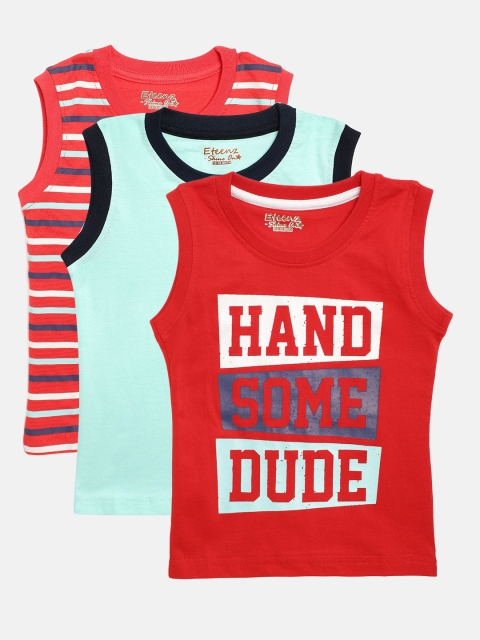 

Eteenz Infant Boys Pack of 3 Pure Cotton Sleeveless T-shirts, Red
