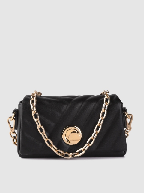 

Forever New Women Black Quilted Small Sling Bag